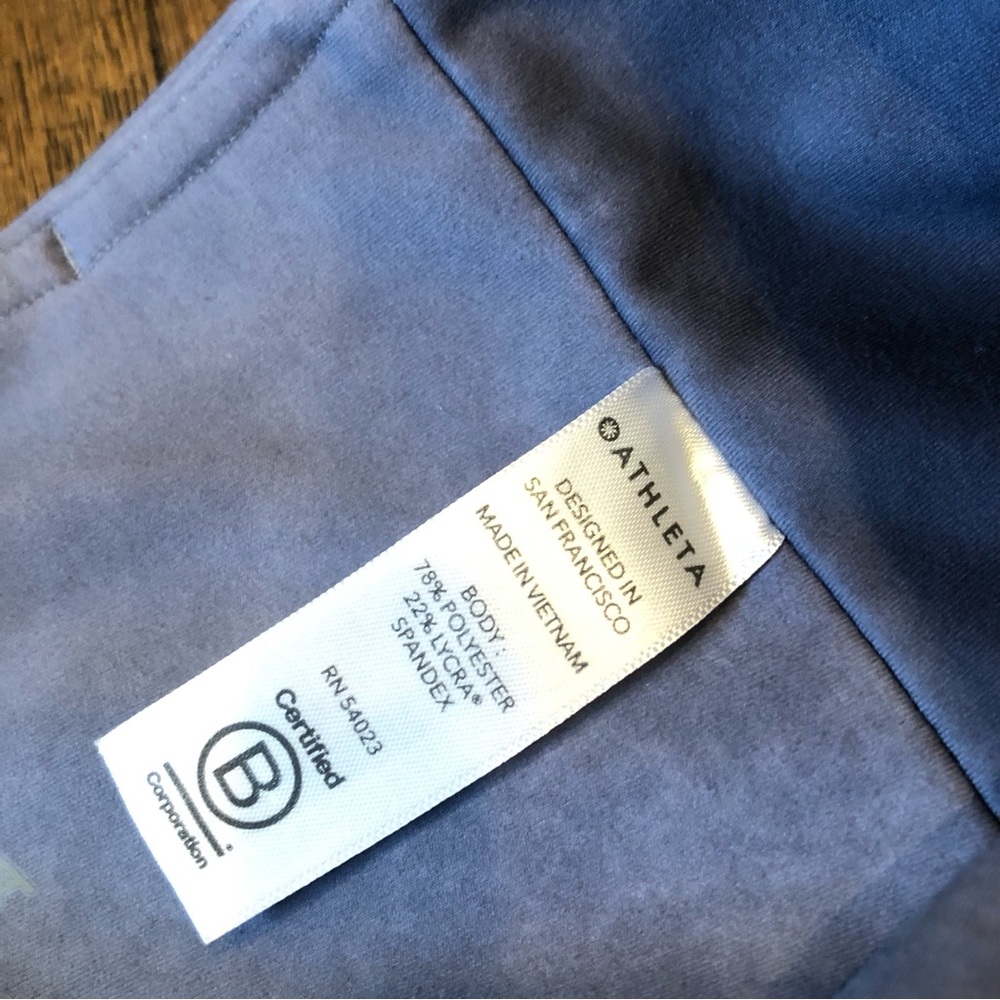 EUC✨ ATHLETA women's small blue Elation 7/8 yoga Tights Tie Dye Watercolor - Picture 10 of 11